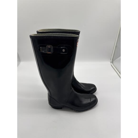 Hunter Original Women's Tall Rain Boots - Black 16’~USA SIZE 7M/8F - Picture 2 of 8